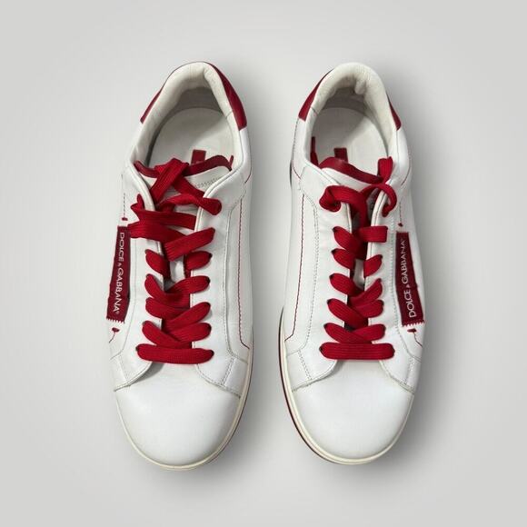Dolce & Gabbana Men’s Sneakers White Red Size 8 (Made in Italy) - Picture 6 of 10